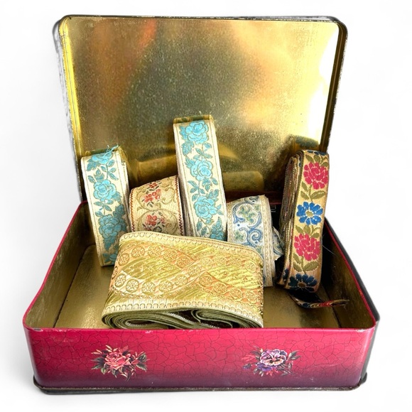 Vintage Office Vintage Bundle Box 94s France Embroidered Jacquard